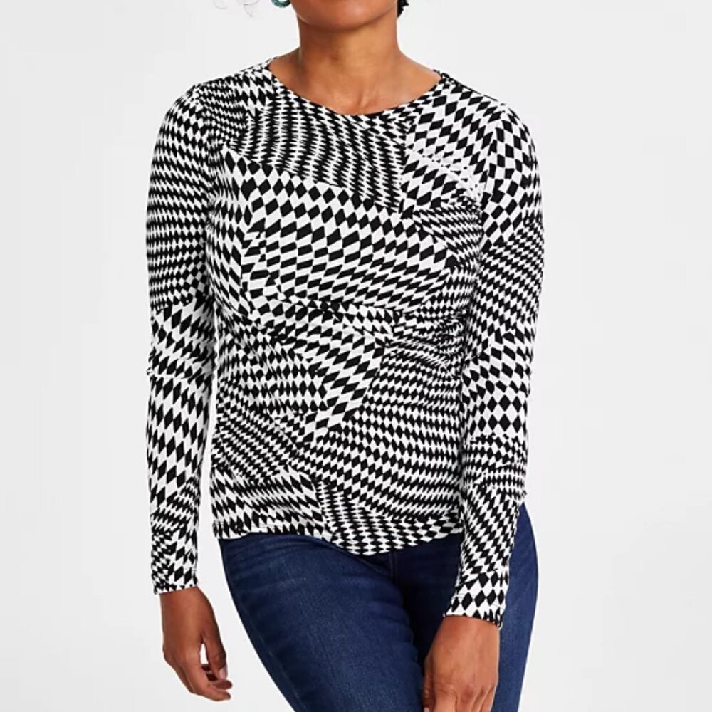 I.N.C. International Concepts Petite Draped-Front Blouse (NWT)